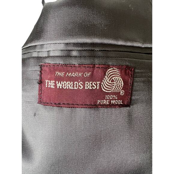 Botany 500 Mens 42R 2 Piece Suit Jacket Wool Blazer Dress Pant 32x30 Plaid Gray - Picture 13 of 14